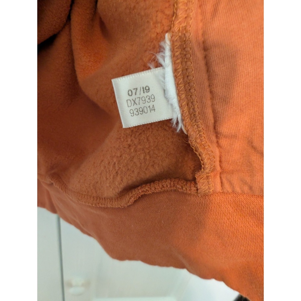 ADIDAS cotton blend orange side snap shoulder drop sweatshirt sz S - Picture 5 of 5